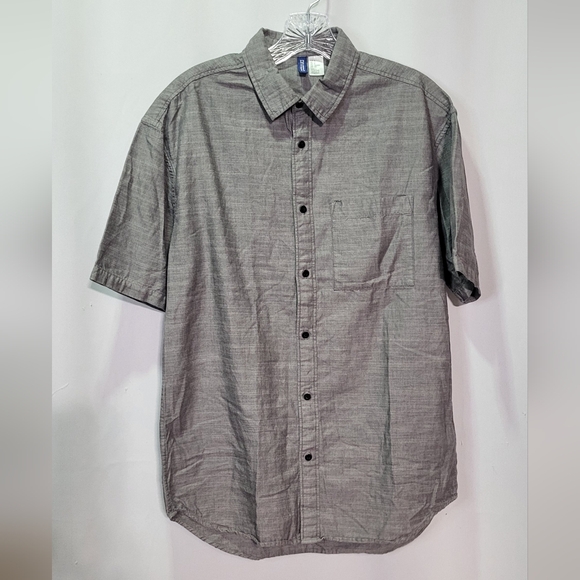 H&M Other - H&M Divided Men's Light Gray Casual Button Up Short Sleeve Shirt Size Small EUC